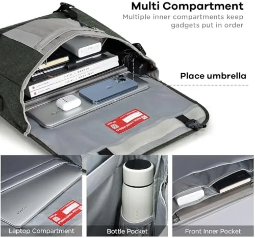 Close look at the Mens Messenger Bag Crossbody 15.6 Inch Laptop Satchel Bag, Dark build quality