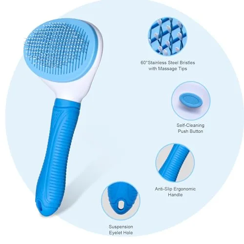 A clump of fur being lifted off the brush after one-click release