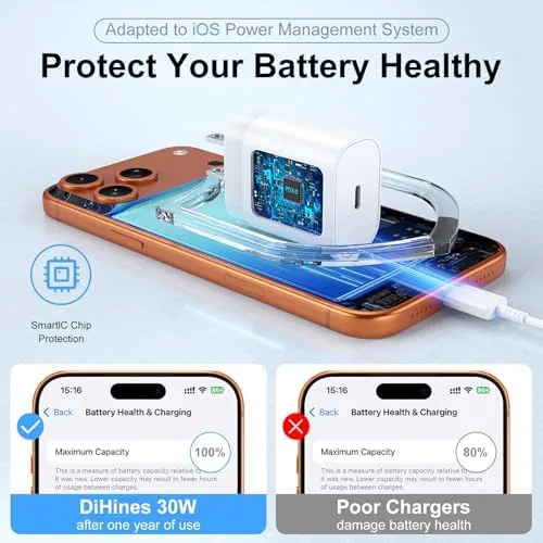 The iPhone 17 16 15 Charger Fast Charging,30W USB C Charger in real use