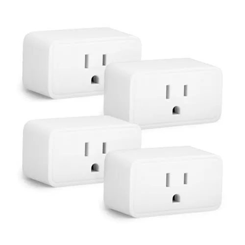 The smart plug in use at a desk powering a small appliance