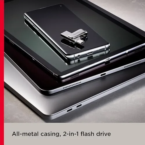 Close look at the SANDISK 128GB Ultra Dual Drive Luxe USB Type-C - Up build quality