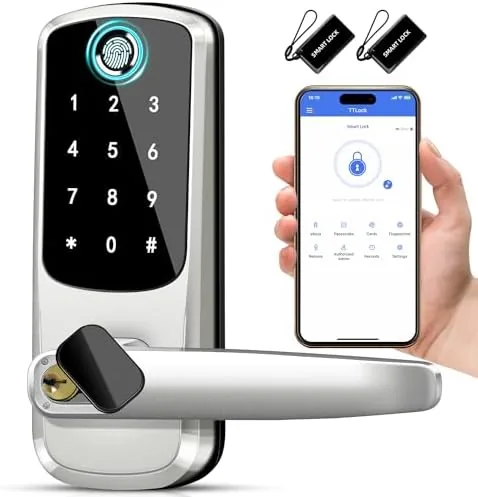 Smart Door Lock with Handle,Keyless Entry & Remote Access,Fingerprint Keypad Exterior Lock,Smart Locks for Review: Tested and Rated