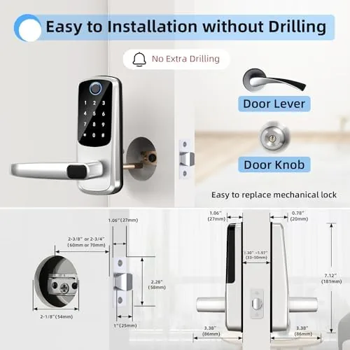 The Smart Door Lock with Handle,Keyless Entry & Remote Access,Fingerprint Keypad compared in context