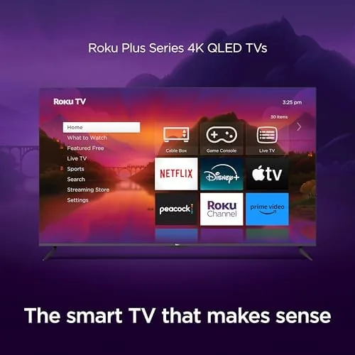 Close look at the Roku Smart TV ,  65-Inch Plus Series 4K QLED RokuTV build quality