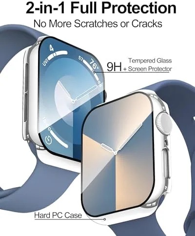 Close look at the Smiling 2 Pack Case Compatible with Apple Watch SE 3 build quality