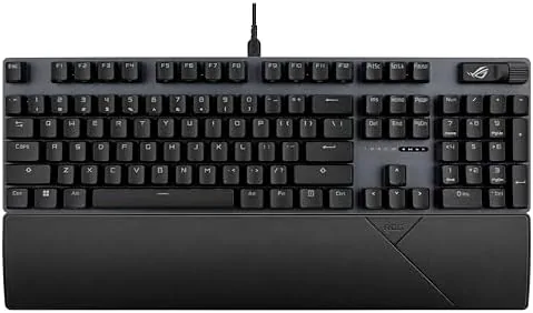 Close-up of the ROG NX Snow Linear switches and PBT keycaps