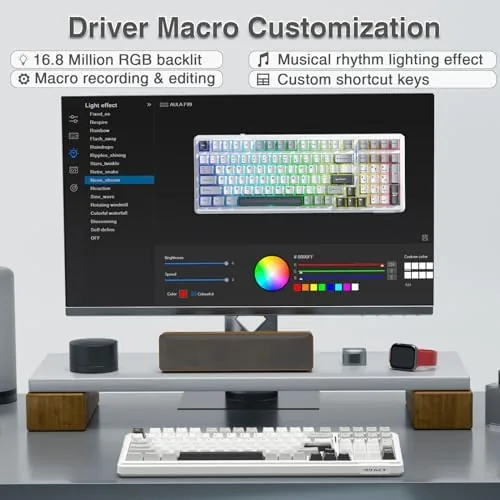 The AULA F99 Wireless Mechanical Keyboard,Tri-Mode BT5.0/2.4GHz/USB-C Hot Swappable Custom Keyboard,Pre-lubed compared in context