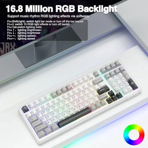 Testing the AULA F99 Wireless Mechanical Keyboard,Tri-Mode BT5.0/2.4GHz/USB-C Hot Swappable Custom Keyboard,Pre-lubed over two weeks