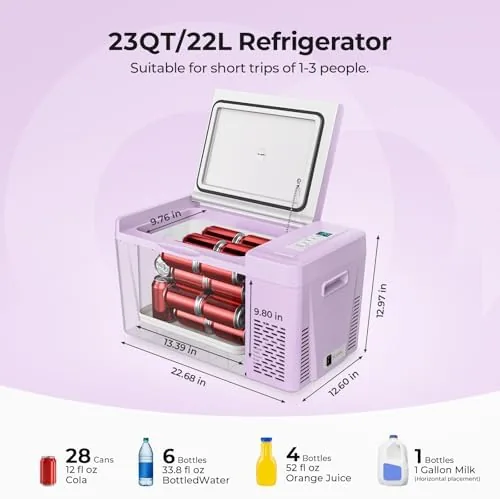 Close up of the purple refrigerator lid latches and the rubber gasket seal