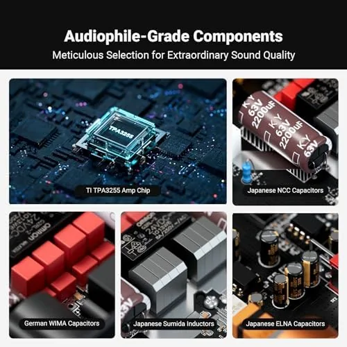Another view of the Fosi Audio ZA3 Balanced Stereo Amplifier Home Audio Component Mini