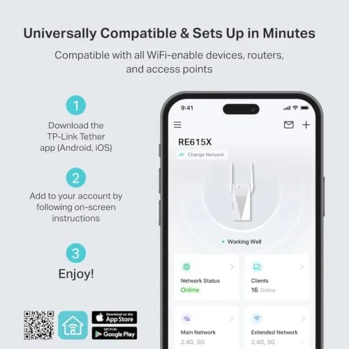 The TP-Link RE615X AX1800 WiFi 6 Range Extender w/Ethernet Port | compared in context