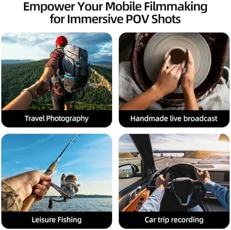 Another view of the TELESIN Magnetic Neck Mount for Phones, Neck Phone Holder POV/Vlog