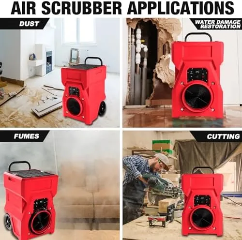 The MOUNTO 1000cfm Portable Industrial Air Purifier Negative Air Scrubber compared in context