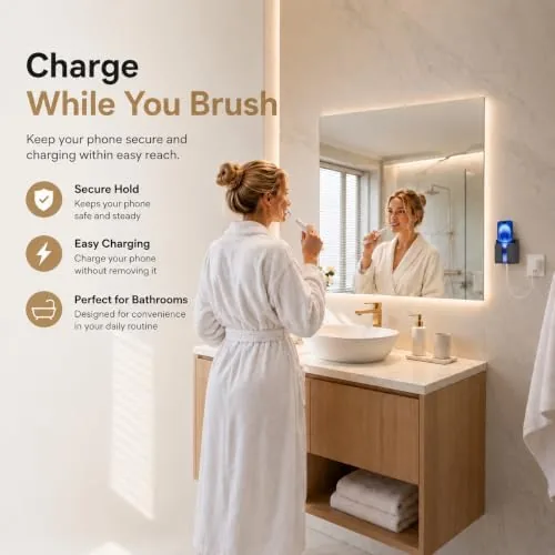 Another view of the 2Pack Wall Mount Phone Holder, Phone Stand with Adhesive for