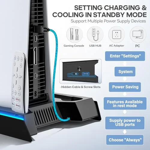Detail of the controller charging port and headset holder in use