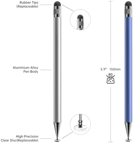 Close-up of the precision tip and the disc tip on one stylus