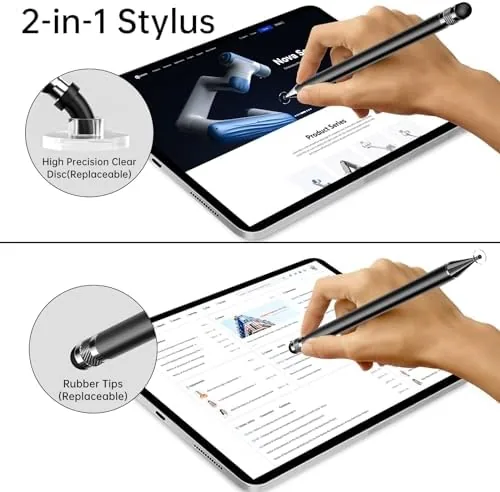 Using the stylus to write a note on a tablet screen