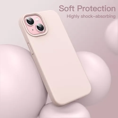The JETech Silicone Case for iPhone 15, Light Pink | Silky in real use