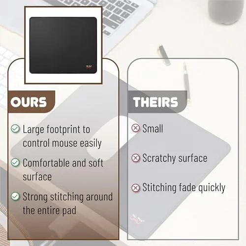 Another view of the Mr. Pen 2 Pack Beige Gaming Mouse Pads - 12.8"x11.3"