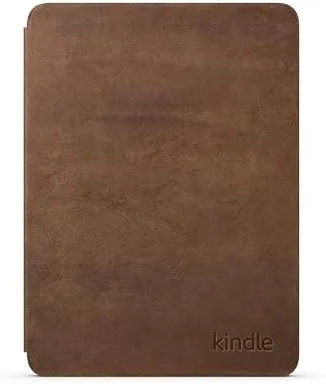 Kindle folded into the stand showing a hands-free reading angle