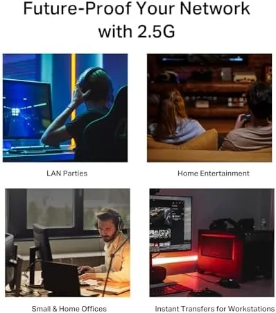 The 2.5G switch compared with a gigabit switch side by side