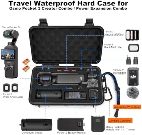 Close look at the Lekufee Travel Waterproof Hard Case Compatible with DJI Osmo Pocket build quality