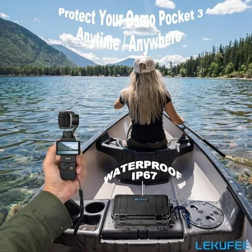 The Lekufee Travel Waterproof Hard Case Compatible with DJI Osmo Pocket compared in context