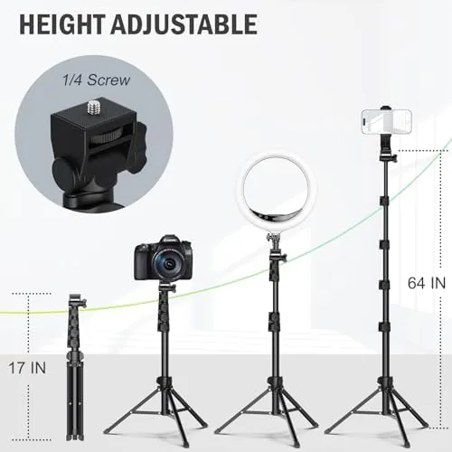 Close look at the Liphisy 64" Tripod for Cell Phone & Camera with Remote build quality