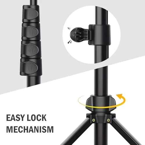 Another view of the Liphisy 64" Tripod for Cell Phone & Camera with Remote