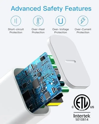 Detail shot of the AISNI iPhone Charger Fast Charging 4 Pack 20W PD USB features