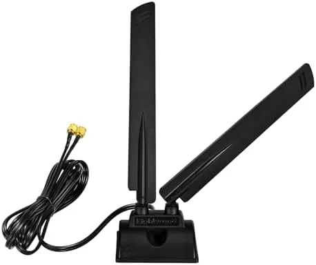 Close look at the Eightwood WiFi 6E Antenna Tri-Band 6GHz 5GHz 2.4GHz RP-SMA WiFi build quality