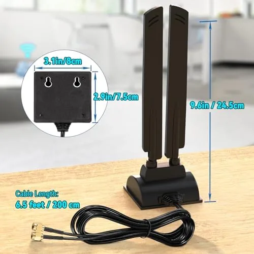 The Eightwood WiFi 6E Antenna Tri-Band 6GHz 5GHz 2.4GHz RP-SMA WiFi compared in context