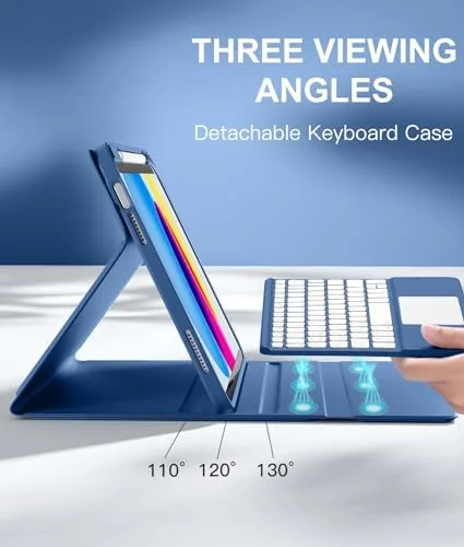 Writing on the keyboard case set up at a desk