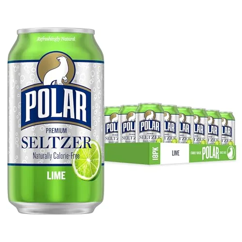 A serving tray with multiple glasses of Polar seltzer at different stages of fullness