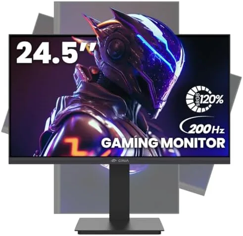 CRUA 24.5" FHD 200Hz Vertical Monitor, Height/Pivot/Swivel/Tilt Adjustable | 120%sRGB Color, FreeSync, HDMI/DP, Low Review: Tested and Rated