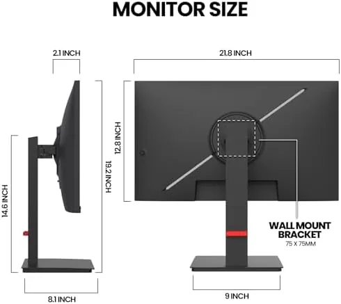 The CRUA 24.5" FHD 200Hz Vertical Monitor, Height/Pivot/Swivel/Tilt Adjustable | 120%sRGB compared in context