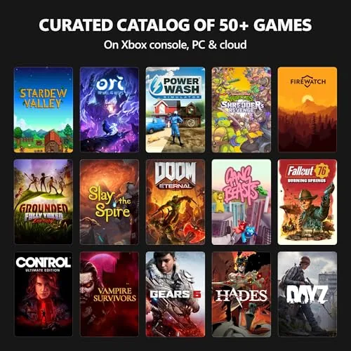 A rotating selection of games displayed on the Xbox Game Pass home screen