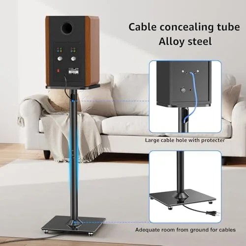 The MOUNTUP Universal Speaker Stands Pair for Surround Sound Home Theater in real use