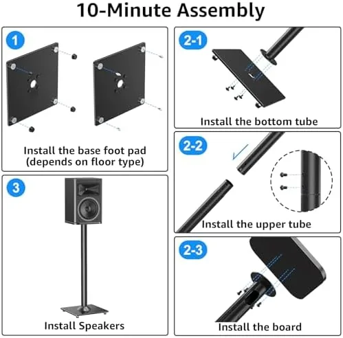 The MOUNTUP Universal Speaker Stands Pair for Surround Sound Home Theater compared in context
