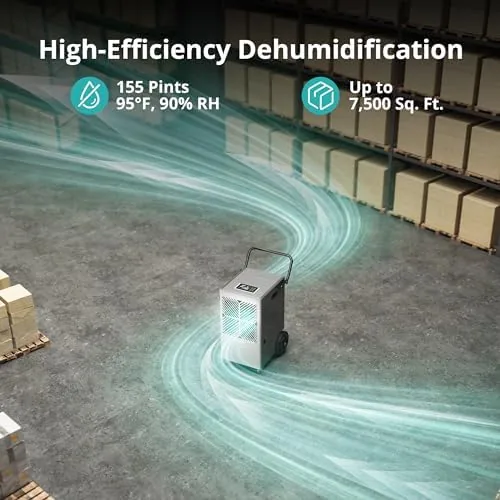 Close look at the Kesnos 155 Pints Commercial Dehumidifier with Pump & 24-Hour Timer build quality