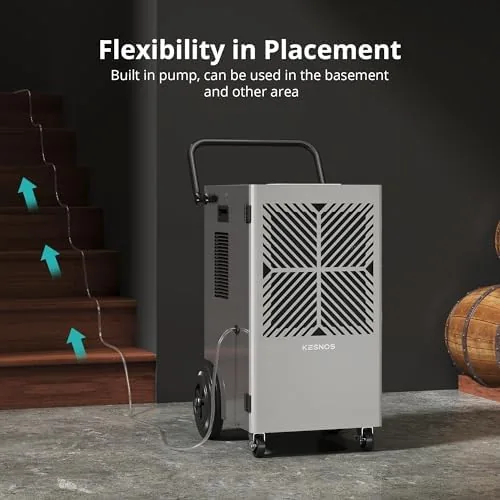 The Kesnos 155 Pints Commercial Dehumidifier with Pump & 24-Hour Timer in real use