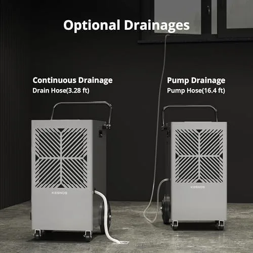 Another view of the Kesnos 155 Pints Commercial Dehumidifier with Pump & 24-Hour Timer