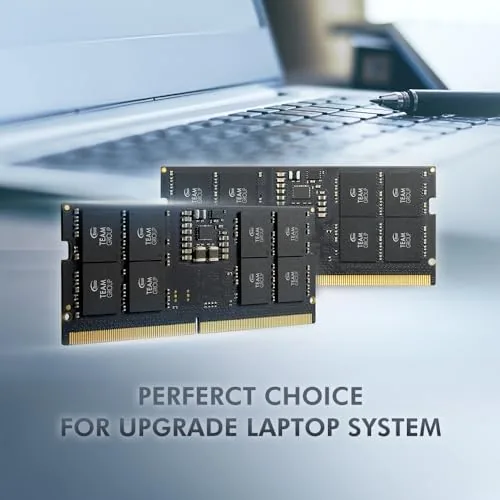 The two modules installed in a laptop memory slot during an upgrade