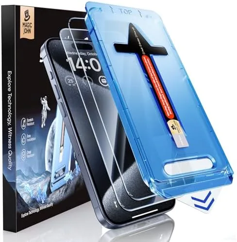 Overview of the MAGIC JOHN 2 Pack for iPhone 15 Pro Glass Screen