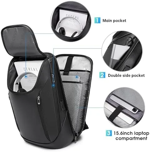 Close look at the BANGE Business Smart Backpack Waterproof fit 15.6 Inch Laptop Backpack build quality