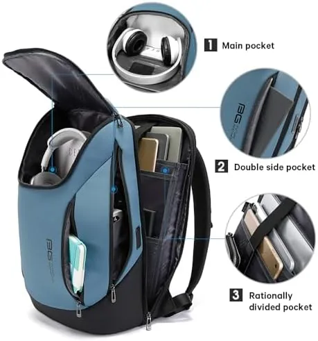 Close look at the BANGE Business Smart Backpack Waterproof fit 15.6 Inch Laptop Backpack build quality