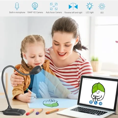 Close look at the Document Camera for Teachers, Doc Camera, USB Visualizer with LED build quality