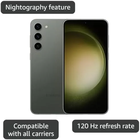 The Galaxy S23+ display showing a vibrant home screen