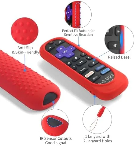 Close look at the Silicone Remote Cover for Roku TV Remote,Compatible with Most Roku build quality