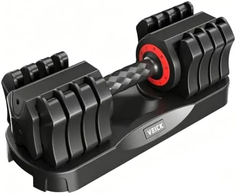 VEICK 25lb Adjustable Dumbbell Set, Quick Dial with Non Slip Handle, Stand | Adjustable Review: Tested and Rated